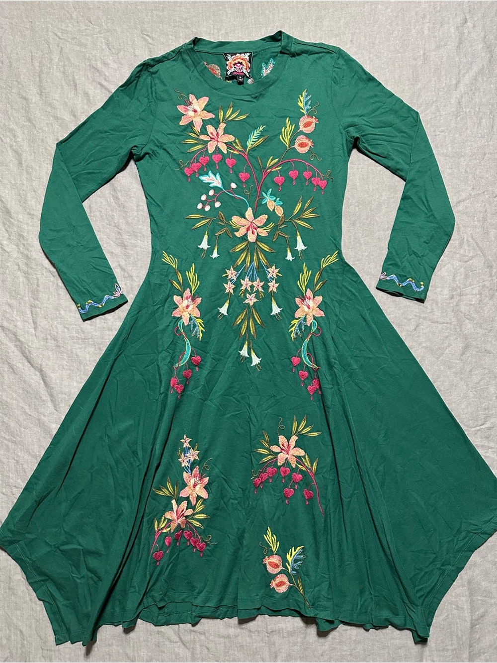 Johnny Was Amarylla Embroidered Fit-and-Flare Dress